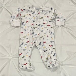 Kissy Kissy White Footie with Colorful Animal Print